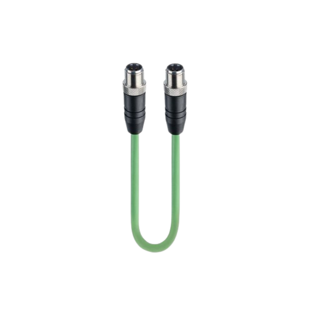 M12 D-Coded Fast ethernet CAT5E double ended cordset Male